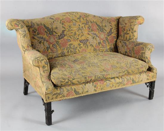 A George III mahogany settee, W.5ft6in. D.2ft10in. H.3ft1in.